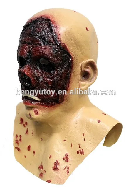 Best Price 2018 LATEX EVIL ZOMBIE NO FACE HEAD MASK WITH NECK
