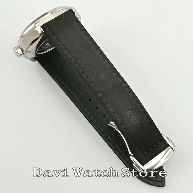 41 мм Corgeut черный циферблат чехол из нержавеющей стали мужские часы 2749
