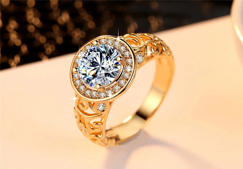 DODO Classic Hollow Round AAA Zircon Ring Luxury Gold Color Wedding Jewelry Rings For Women Femal Men feminino aneis bijoux R244 (4)