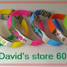 24 шт разноцветные силиконовые браслеты из нержавеющей стали с пряжкой