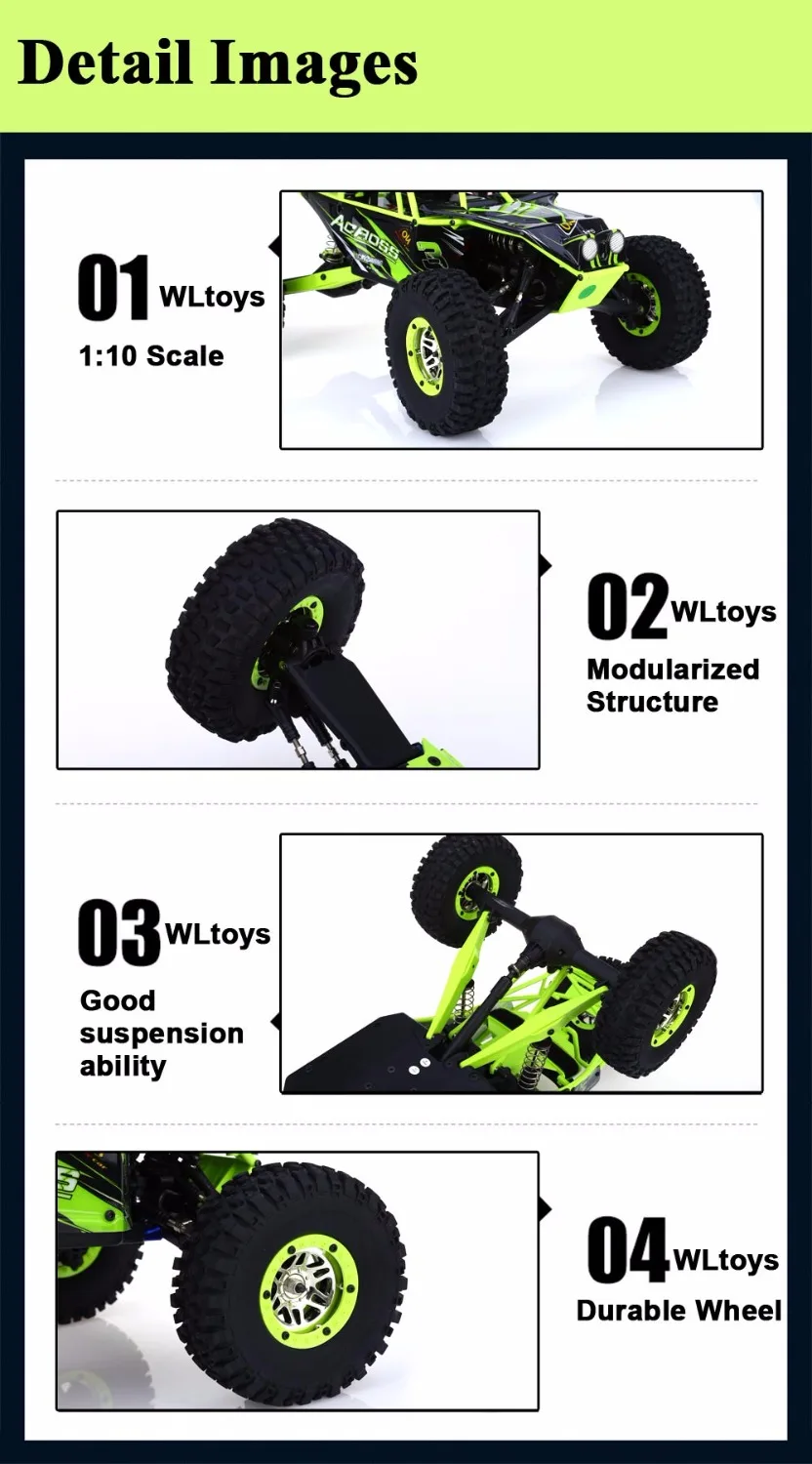 Newest Wltoys 104002 1/10 2.4g 60km/h Rc Car High-speed Four