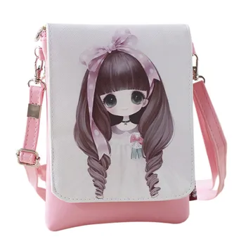 

Women's Cartoon Handbags Female Cute Girl Shoulder Messenger Bags Kids Girls Mini Shopping Crossbody Bag PU Leather Small Flap