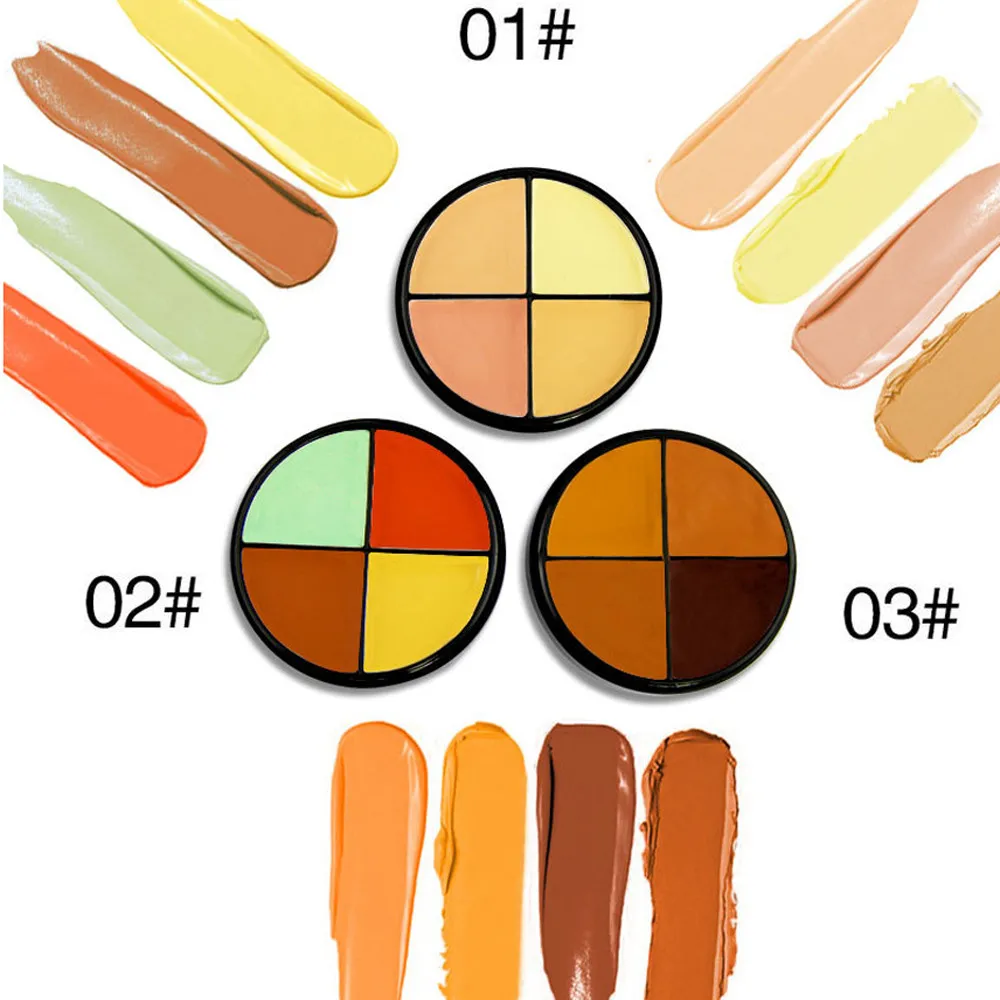 4 цвета, сетка 10 г, основа, маскирующий макияж, основа для лица, светящийся жидкий крем, палитра, контурный крем для лица, Осветляющий, стойкий