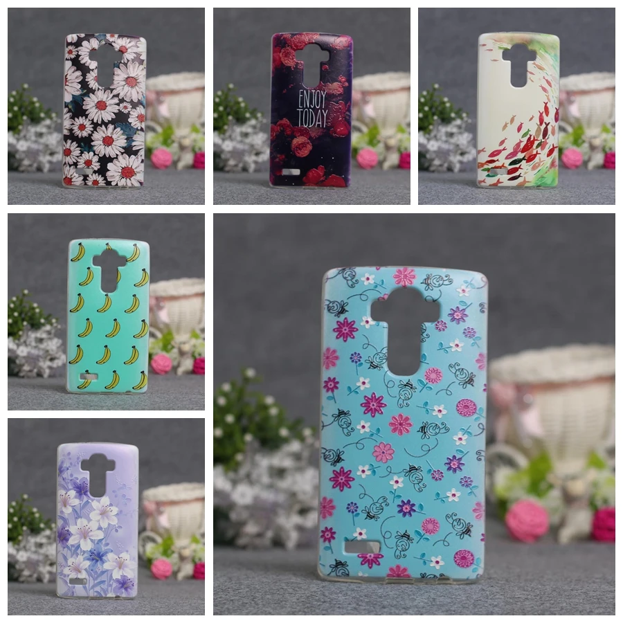 Мягкий чехол из ТПУ для LG G4 H811 H810 LS991 с 3D рельефным рисунком силиконовый Funda крышка