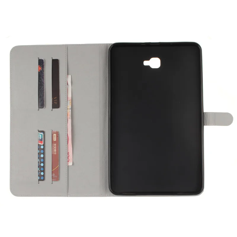 Luxury 2 Leavies PU Leather Case for Samsung Galaxy Tab A 10.1 2016 Case  T585 T580 T580N Case Stand Flip Wallet Tablet Cover (62)