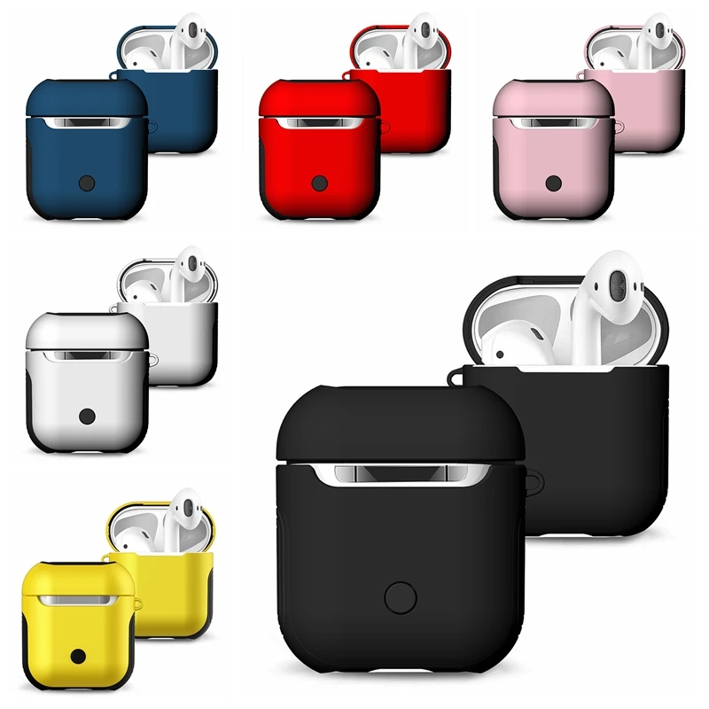 

TPU + PC Shockproof Protective Cover For Apple Air Pods Case For Airpods Earphone Pouch Case for iphone 7 8 Headset Accessories