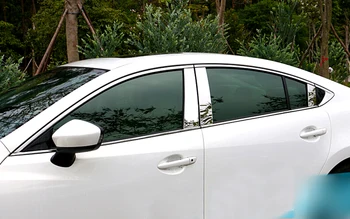 

Stainless Center Pillar Window Cover Trim Exterior Chromium Styling Parts 6pcs For Mazda 6 M6 Atenza 2013 14 15 car accessories