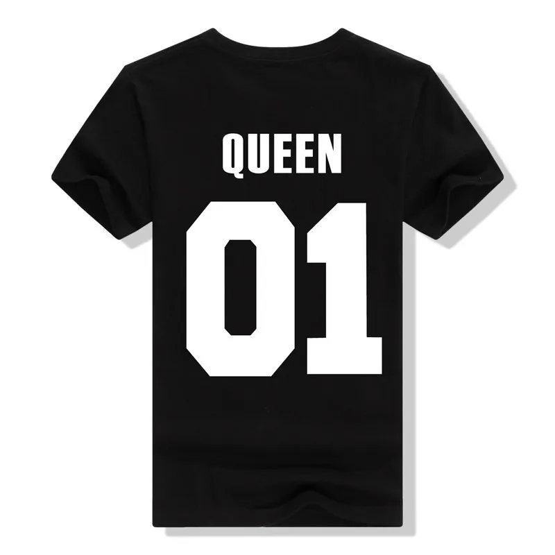 

King Queen Letter Print T Shirt Couple Short Sleeve O Neck Loose Tshirt 2019 Summer Women Tee Shirt Tops Camisetas Mujer