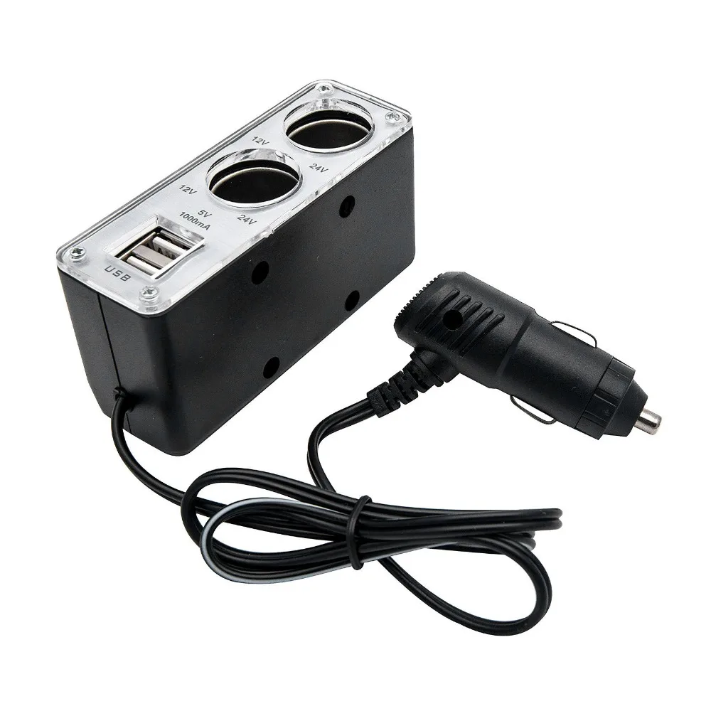 Автомобильный Разветвитель Прикуривателя двойной 2 USB Мощность адаптер Зарядное устройство DC12V