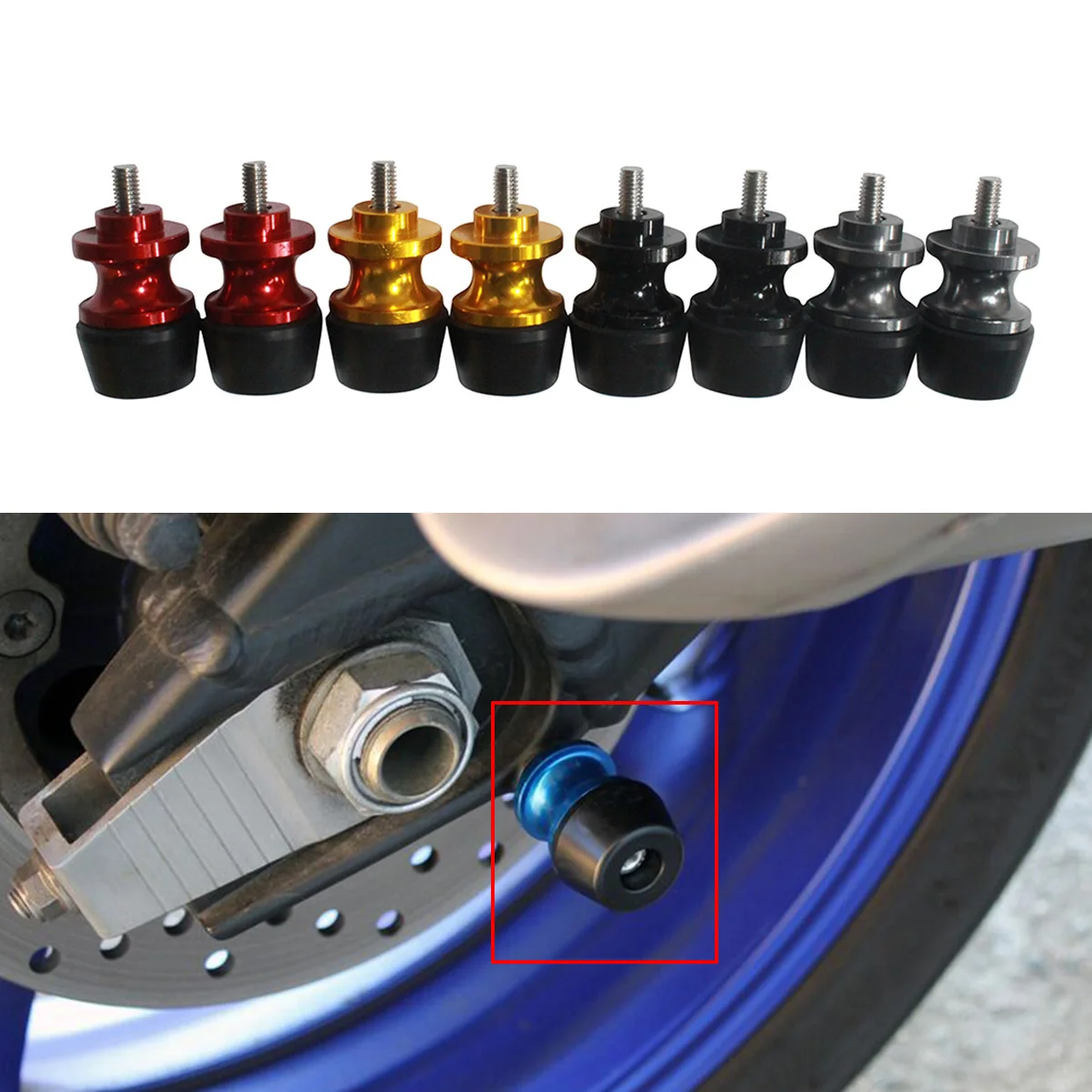 Black TESWNE 10mm CNC Swingarm Spools Slider Bobbin For Yamaha YZF R3 R6 R6S R1 Triumph KTM Black TESWNE 10mm CNC Swingarm Spools Slider Bobbin For Yamaha YZF R3 R6 R6S R1 Triumph KTM