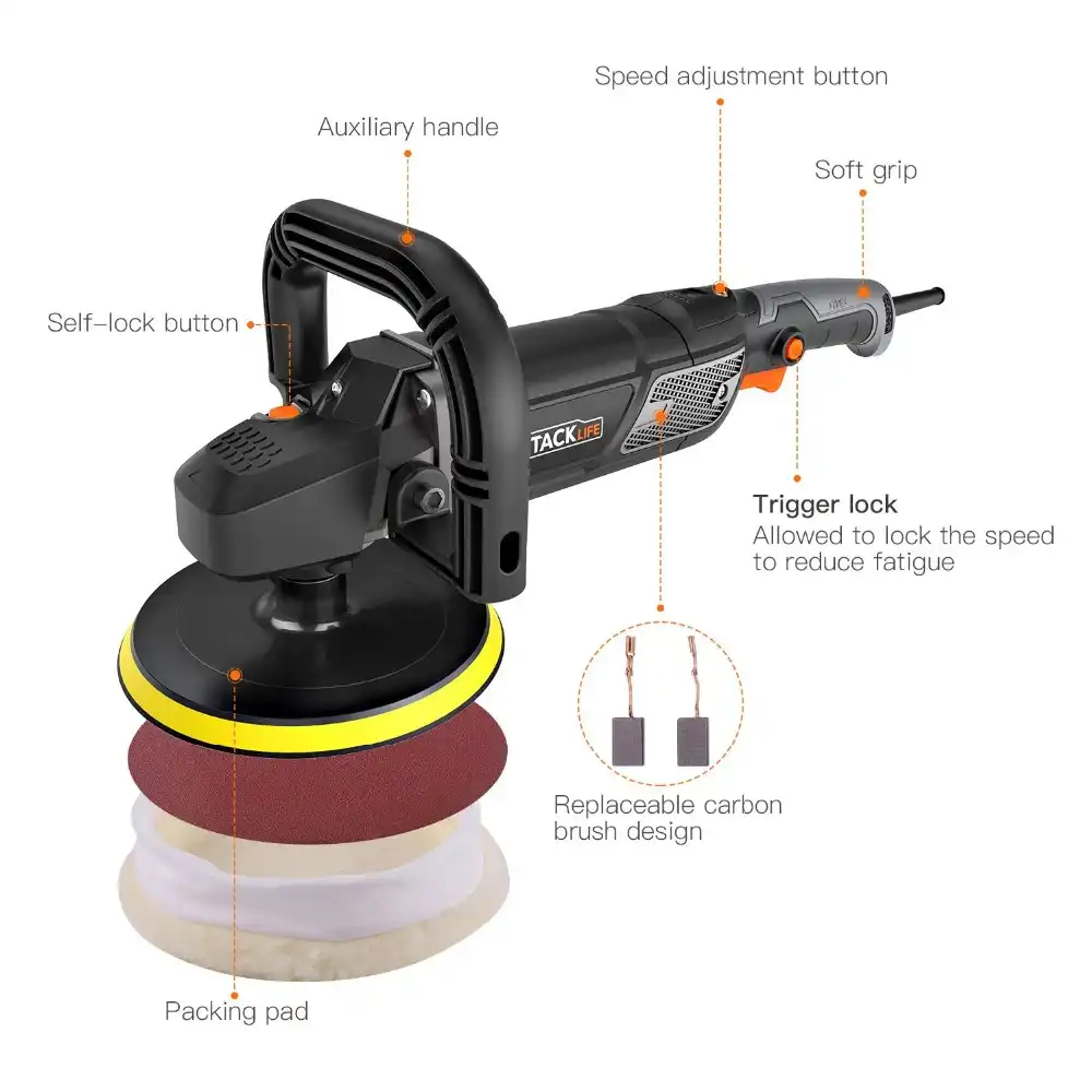 Detail Feedback Questions About Tacklife Ppgj01a Polisher 7 9in 12 5 Tacklife Ppgj01a Polisher 7 9in 12 5amp 1500w Electric Auto Car Polishing Machine Eccentric Led