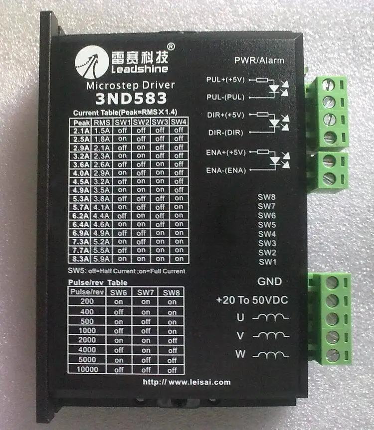 

Freeshipping Leadshine driver 3ND583 50VDC 8.3A 3 phase stepper motor driver can drive 57 86 three-phase motors