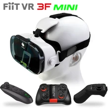 Fiit VR 3F Mini Virtual Reality 3D Glasses Helmet VR 3D Movie Glasses Headset Box Cardboard for 4.0-6.3″Smartphone+Controller
