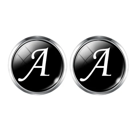 Fashion A-Z Single Alphabet Cufflinks Silver Color Letter Cuff Button for Male Gentleman Shirt Wedding Cuff Links Gifts