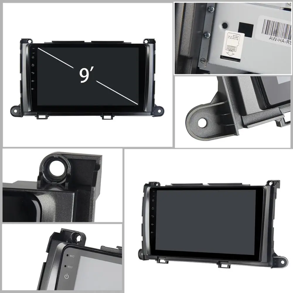 Top 9" IPS Touch Screen Car Multimedia Player System for Toyota Sienna XL30 2010 2011 2012 2013 2014 with Android 9.0 GPS Navigator 12