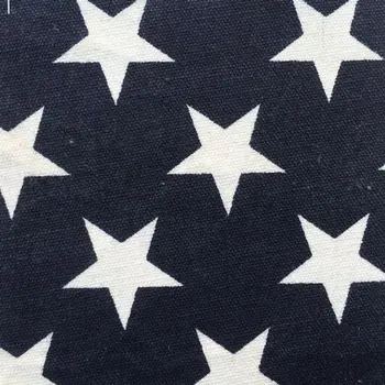 

Hot fashion Five-pointed 4CM white star printed Navy Blue canvas material fabrics