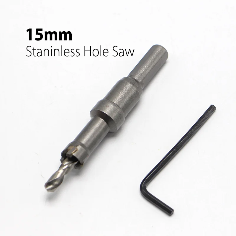 High Quality 15mm 0.59" Hard Alloy Metal Hole Saw Core Drill Bit  Drill Bit for Metal Working Universal Type