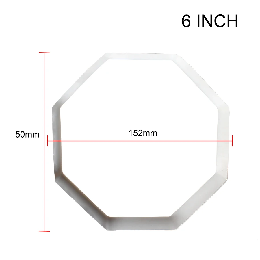 4/6/7/8/10 дюймов серебра толщиной Нержавеющая сталь торт Fondant(сахарная) резак восьмиугольная Форма мусс кольцо Fondant(сахарная) фрезы для украшения торта - Цвет: 6 INCH