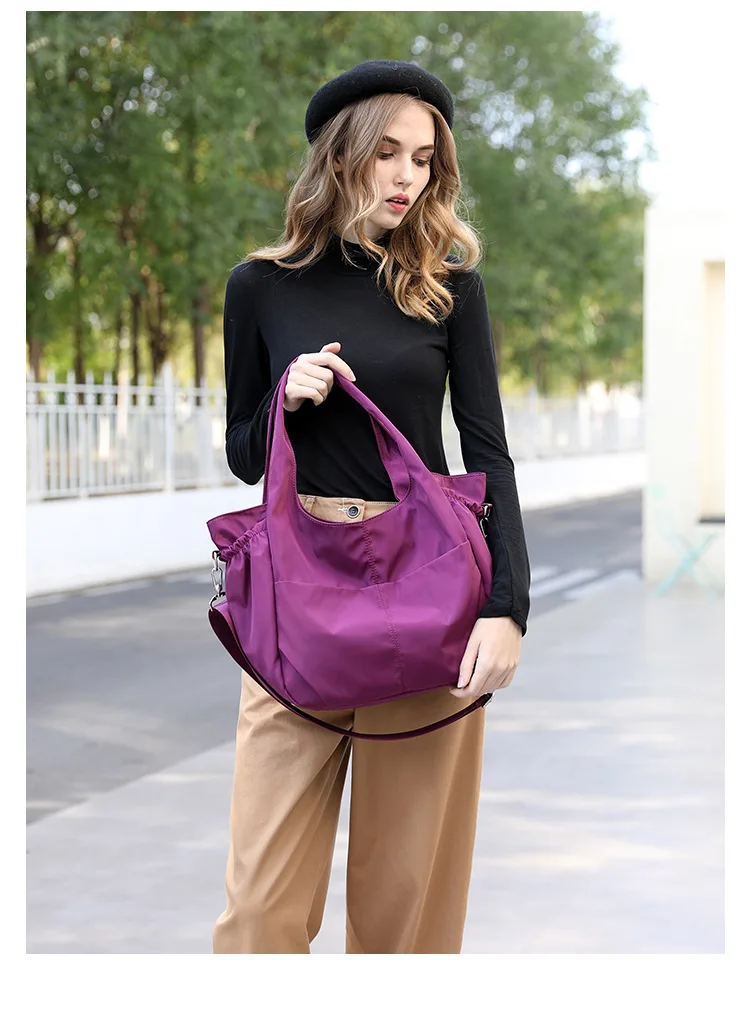 Водонепроницаемая женская сумка, повседневная вместительная сумка через плечо, нейлоновая женская сумка-тоут, роскошная дизайнерская женская сумка через плечо с верхней ручкой