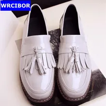 font b Women b font Patent Leather Fretwork Vintage Flat Oxford Shoes font b Woman