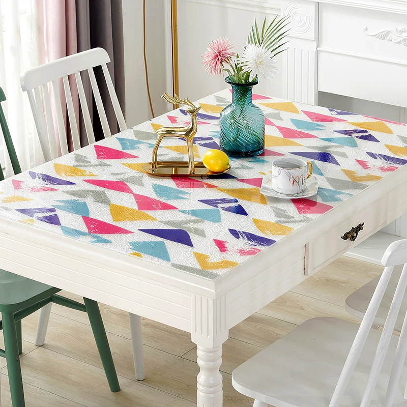  upgraded pvc table covers soft glass crystal board placemats pad waterproof tablecloth with kitchen
