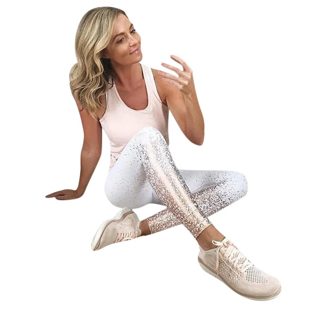 Women's Fashion Workout Leggings Fitness Sports Gym Running Yoga Athletic Pants mujer deportivas fitness gym shark Female#25 - Цвет: White