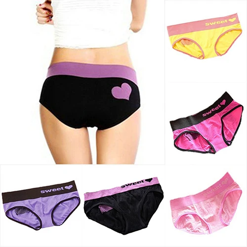 Women Sexy Heart Pattern Underwear Seamless Panties Knickers Lingerie