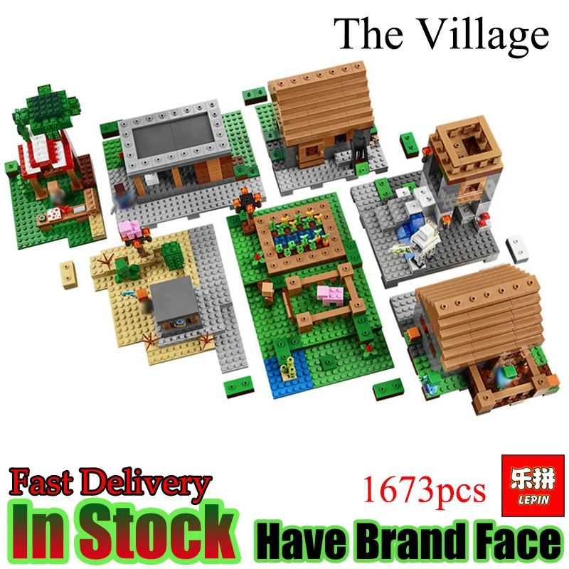 

LEPIN Minecraft 1673pcs Village house my worlds Model building blocks Bricks Figures Educational kits toys for children