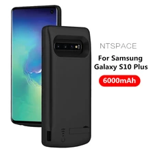 Портативный Мощность банка задняя крышка для samsung Galaxy S10 плюс зарядным футляром 6000 мА/ч, расширительный Батарея Зарядное устройство чехол для samsung S10