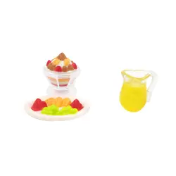 1:12 Кукольный домик миниатюрная еда и продукты питания домашнее украшение фруктовое блюдо, сок и мороженое