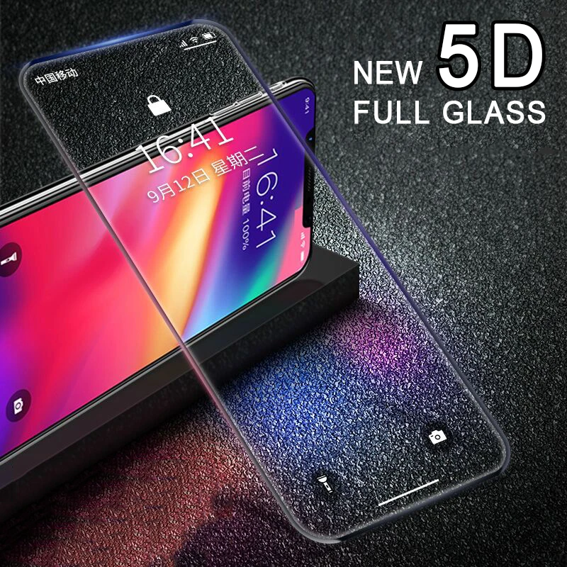 

RZP 5D Full Curved Screen Protector For iPhone XR XS Max X Full Cover Tempered Glass On The For iPhone X S Protective Glass Film