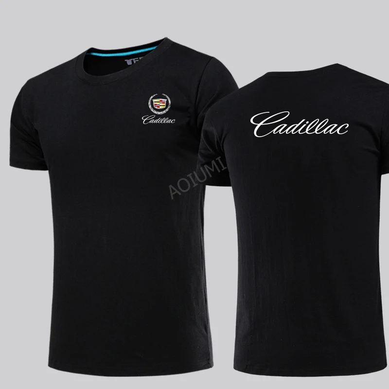 

New Arrival men Tshirt Print Cotton Black Cadillac T-Shirt White Tee O-Neck Short Sleeve Tops Loose Casual clothes