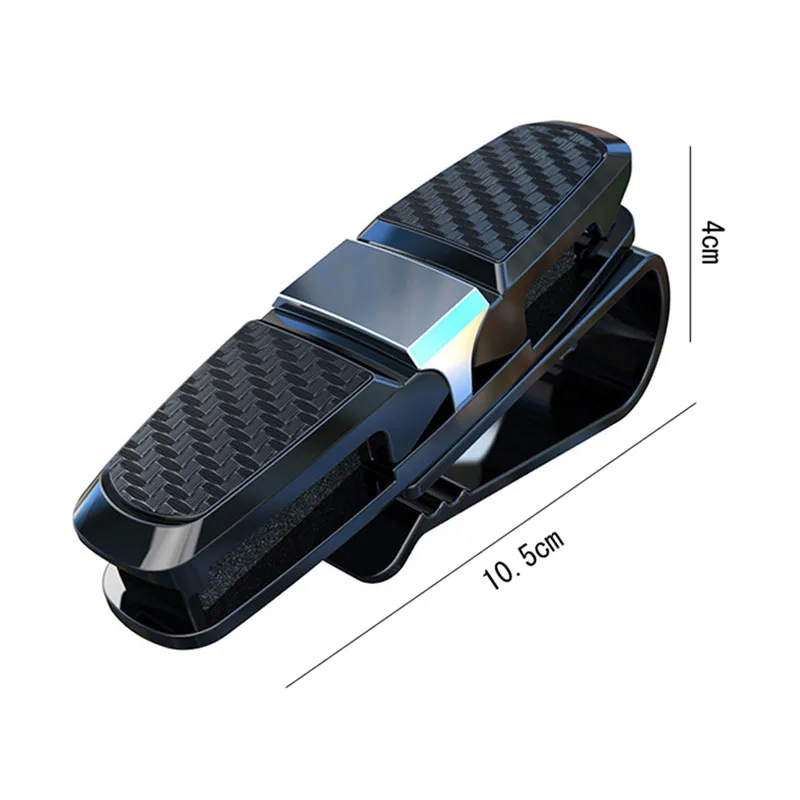 1 шт. Пластик автомобильный козырек Солнцезащитные очки держатель зажим для очков универсальный зажим для билетов, карточек застежка-молния с Двойным Зажимом Автомобильная стойка на колышек чехол