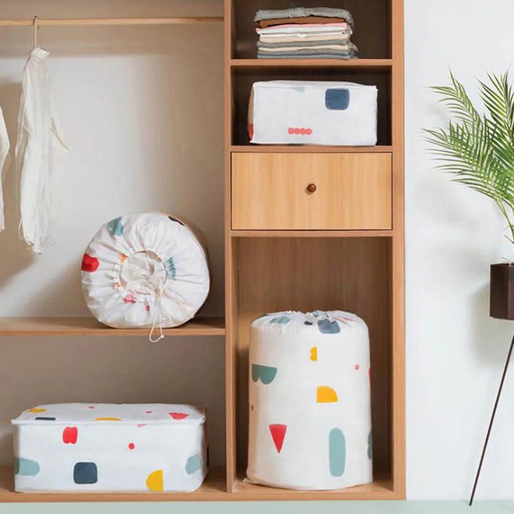 

Round Rectangle Storage Bags Under Closet Storage Box Clothes Geometry Divider Organiser Quilt Bag Save Space Holder Organizer