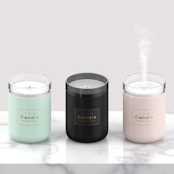 

280ML Ultrasonic Air Humidifier LED Candle Night Light Essential Oil Diffuser for Office Car Purifier Aroma