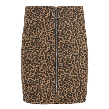 

Sexy Leopard Print Skirt Women Spring Summer Bodycon High Waist Pencil Skirt Streetwear Vintage Front Zipper Mini Skirt SJ835V