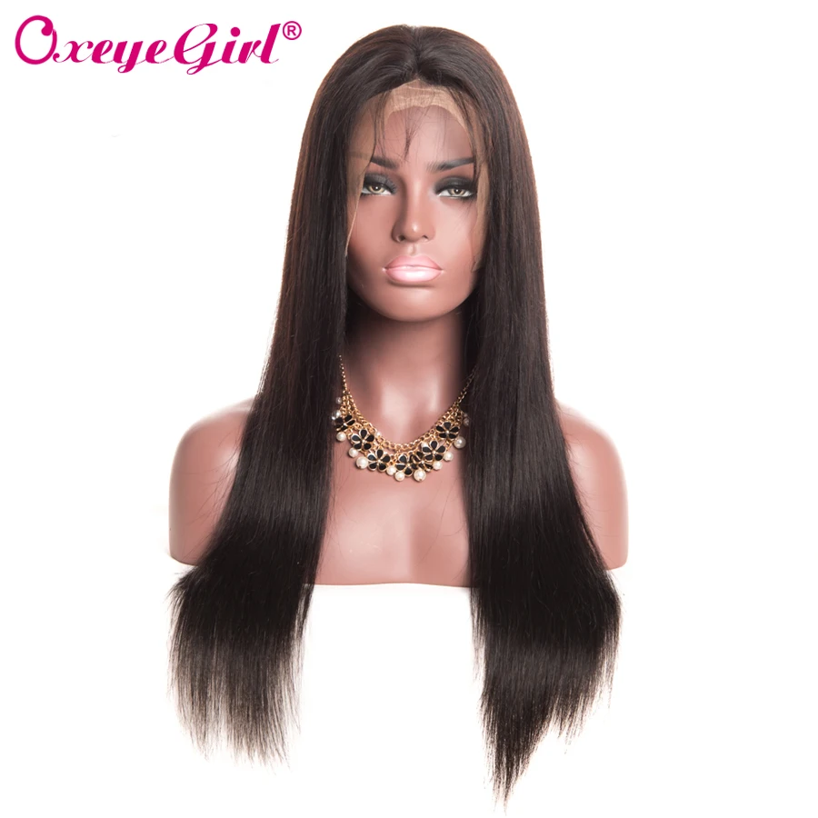 

Peruvian Straight Hair Wigs For Women Full Lace Human Hair Wigs With Baby Hair Natural Black Wigs Oxeye Girl Non remy Hair Wig
