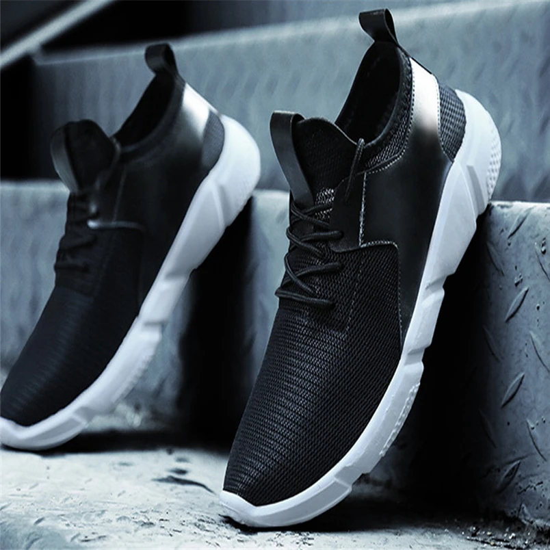 Sneakers Men Knit Mesh Shoes Outdoor Fashion Breathable Fashion Straps Sports Running Casual Sneakers Solid Shoe #FS#4NV08 (17)