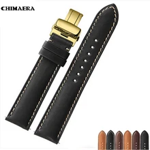 CHIMAERA ремешки для часов 14 16 18 19 20 22 24 мм Франция телячья кожа черный коричневый кофе золото бабочка застежка ремешок для часов
