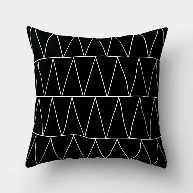 Черно-белая Геометрическая Подушка с оленем, чехол для домашнего декора, бархатное покрытие для подушки для дивана 45*45 см, декоративный чехол для подушки со слоном
