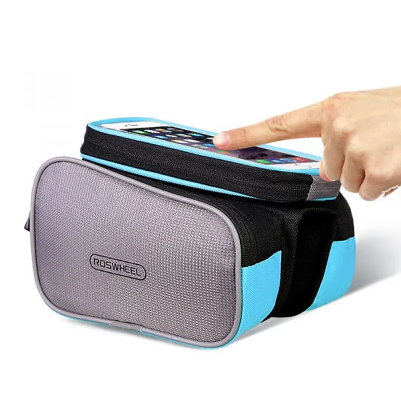 

ROSWHEEL Bicycle Smart Phone Bag 6.0 inch Large Touch Screen MTB Road Bike Cycling Top Frame Tube Basket Storage Bolsa D12813