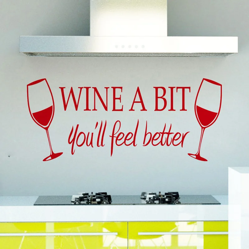 WINE A BIT Kitchen Bar Wall Sticker PVC Living room Restaurant Background home decoration Mural Art Decals stickers wallpaper WINE A BIT Kitchen Bar Wall Sticker PVC Living room Restaurant Background home decoration Mural Art Decals stickers wallpaper