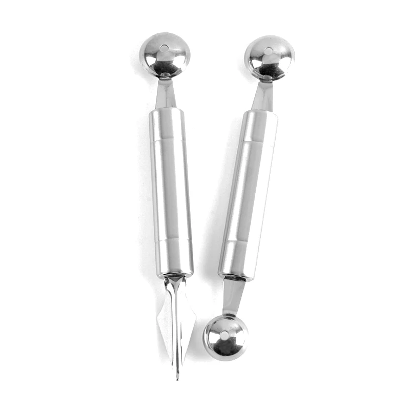 Нож с двойной головкой для выкапывания фруктов устройство резьбы из нержавеющей