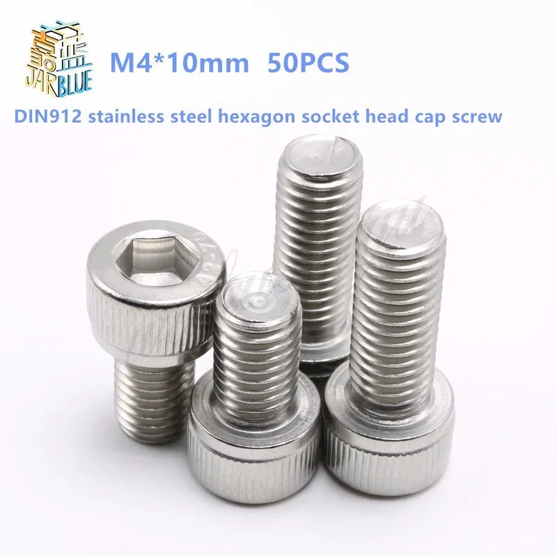 50 шт. M4 * 10 Винт с шестигранной головкой из нержавеющей стали DIN912|socket head cap screw|cap