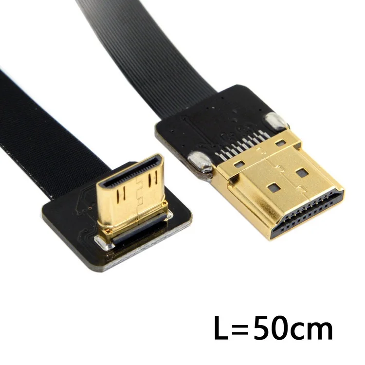 

FPV HDMI cable 90 Degree up Angled FPV Mini HDMI Male to HDMI Male FPC Flat Cable for FPV HDTV Multicopter Aerial Photography