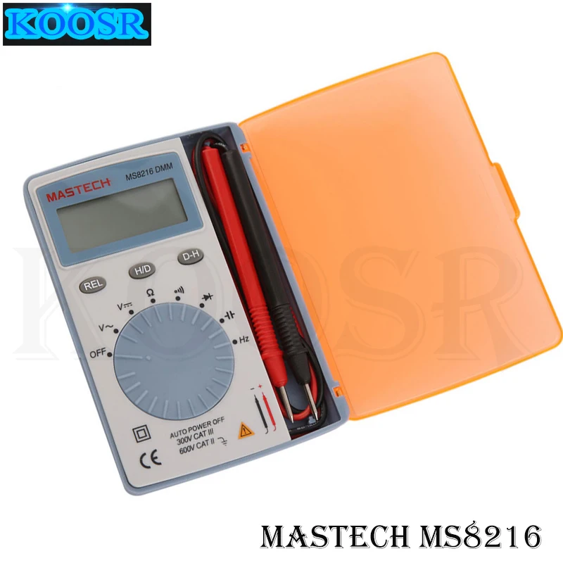 

MASTECH MS8216 Digital Multimeter 4000 Counts LCD Autoranging AC/DC Voltage DMM Pocket Tester Detector with Diode