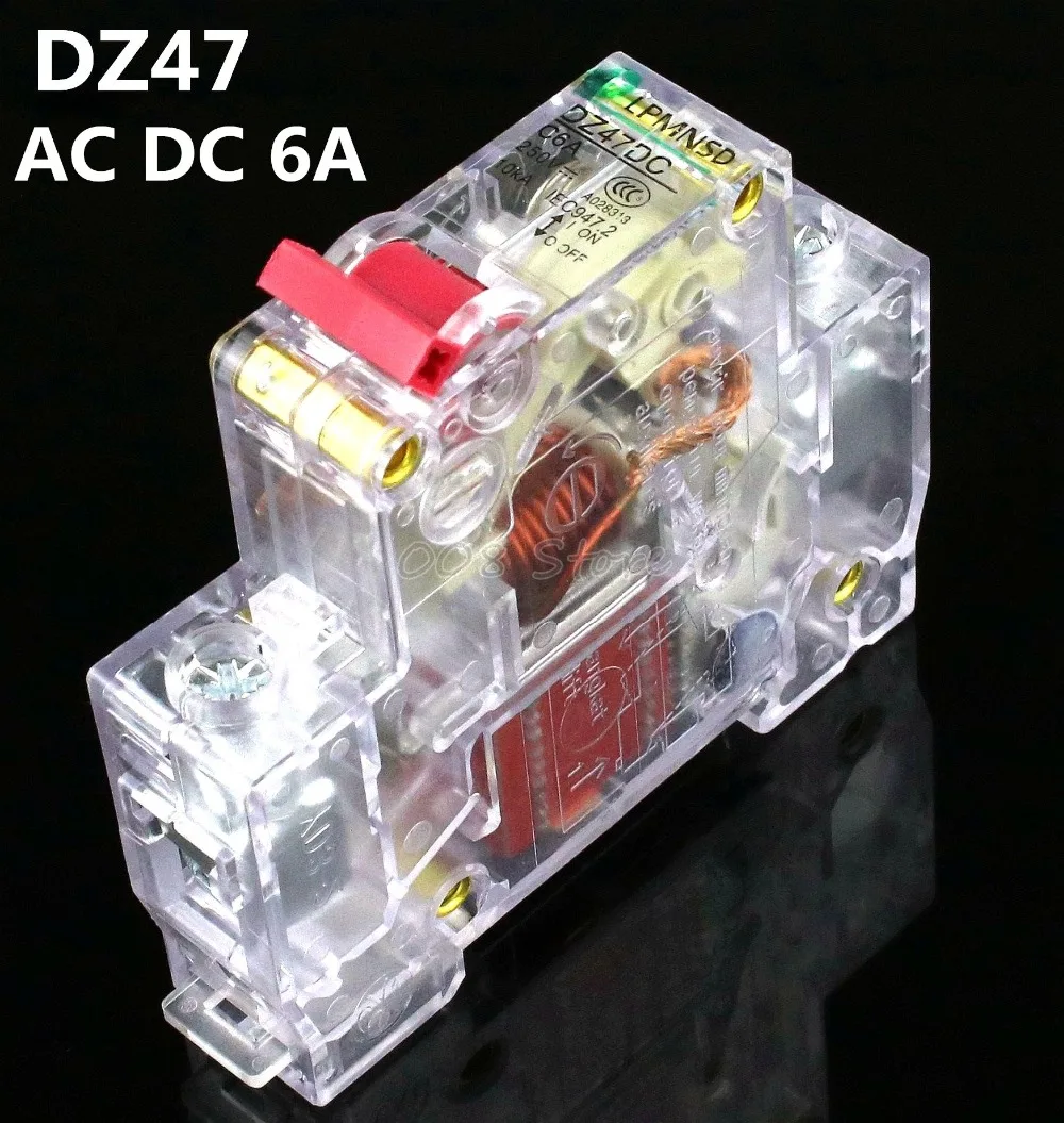 1P 6A 230/400v ~ Мини автоматический выключатель MCB C45 C Тип AC DC|circuit breaker mcb|mcb typecircuit |