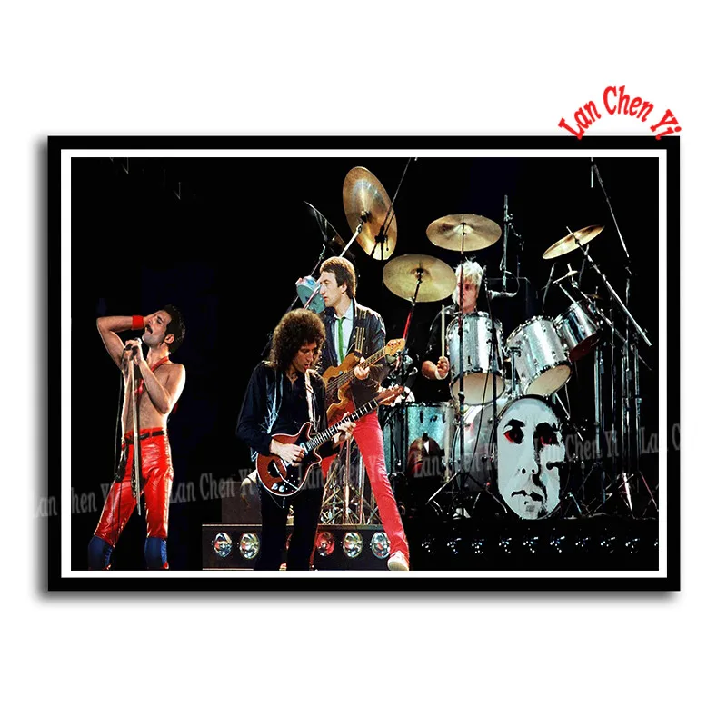Queen Rock band бумажные плакаты с покрытием, домашний Декор, живопись, настенные Стикеры, бумажные плакаты 42*30 см - Цвет: Светло-желтый