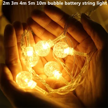 

2m 3m 4m 5m 10m bubble string light 3*AA battery operated waterproof fairy christmas light for holiday party wedding decoration
