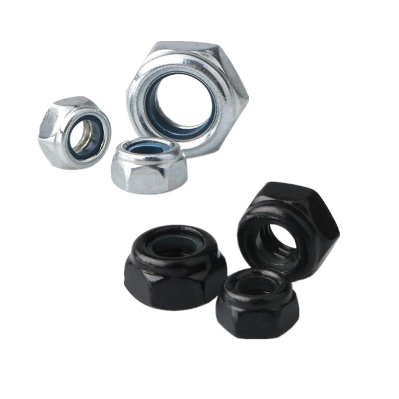 

10-50PCS/lot M2 M2.5 M3 M4 M5 M6 M8 DIN985 Nylon lock nut Carbon Steel With White or black Zinc nut screw
